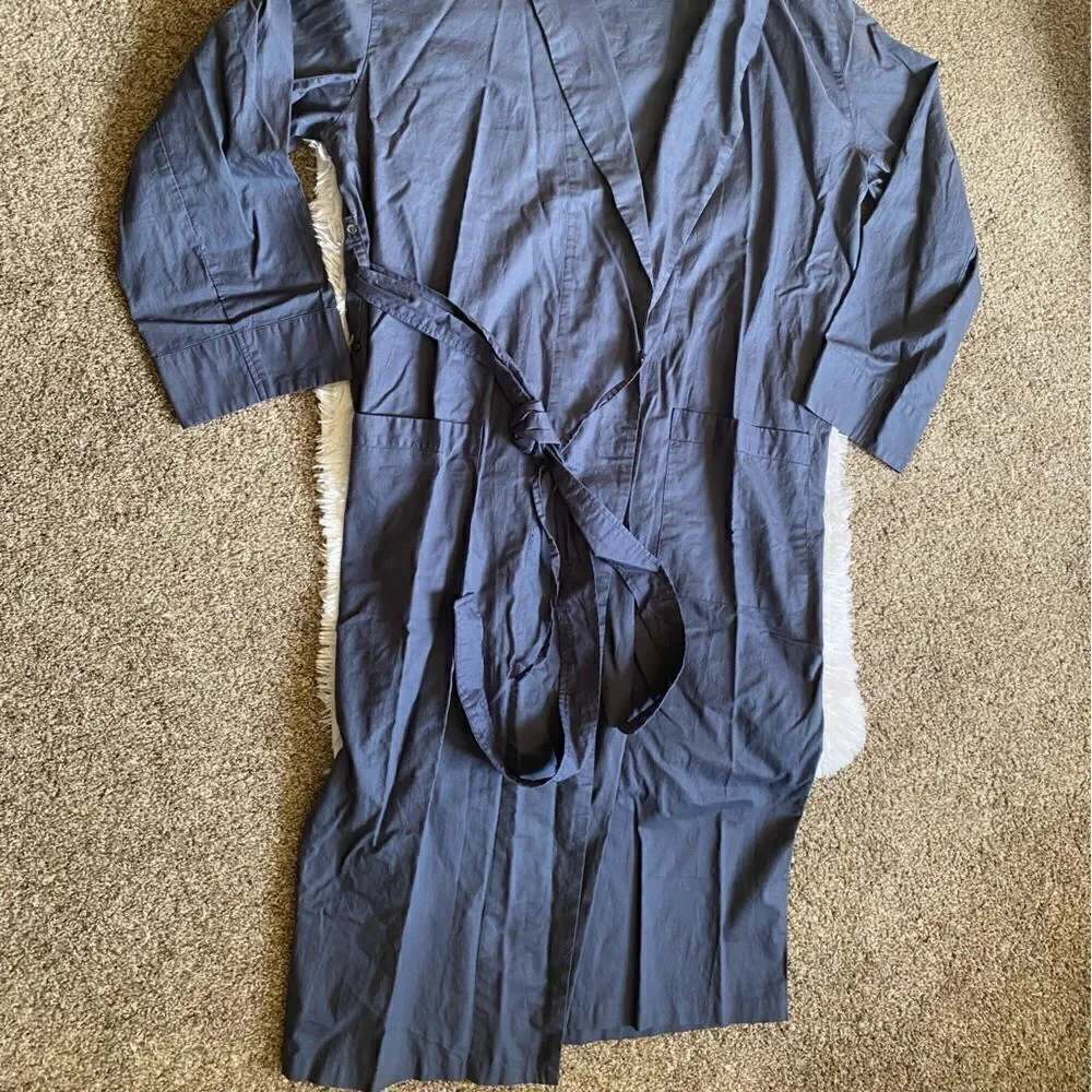 Merona Robe Cotton lightweight Thin‎ Blue Pockets Women’s Size Small New